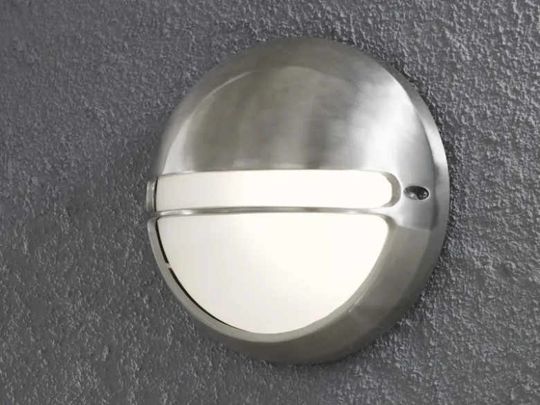 Dimmbare Außenwandleuchte TORINO Aluminium / Acrylglas opal, Ø 26cm