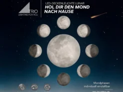 Dimmbare LED Deckenleuchte LUNAR mit Nachtlicht, Mondphasen Fernbedienung Ø40cm