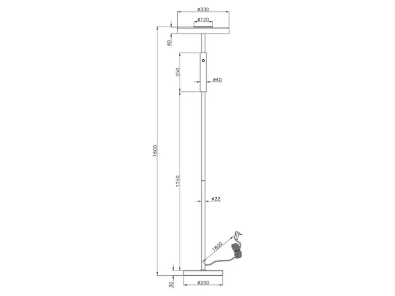 Dimmbare LED Stehleuchte CELESTE mit Holzelement & Glasschirm, Höhe 160cm