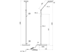 Dimmbare LED Stehleuchte FRANKLIN schwenkbar, Höhe 133cm, Anthrazit