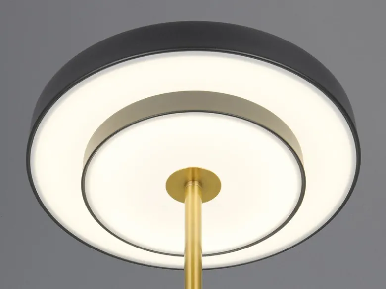 Dimmbare LED Tischlampe KEATON im modernen Design, Schwarz Gold, Höhe 45,5cm
