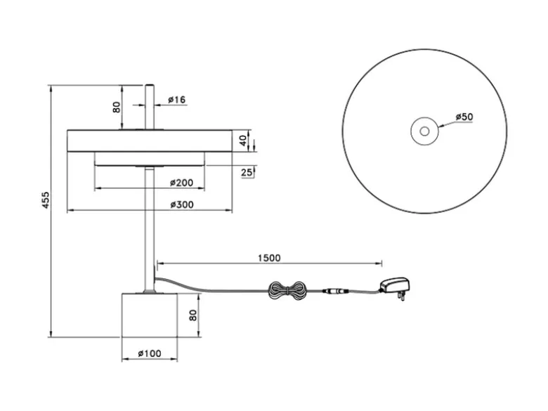 Dimmbare LED Tischlampe KEATON im modernen Design, Schwarz Gold, Höhe 45,5cm