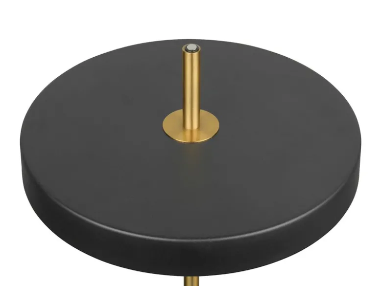 Dimmbare LED Tischlampe KEATON im modernen Design, Schwarz Gold, Höhe 45,5cm