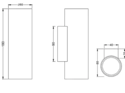 Dimmbare LED Up & Down Innenwandleuchte aus schwarz mattem Metall, Höhe 18cm