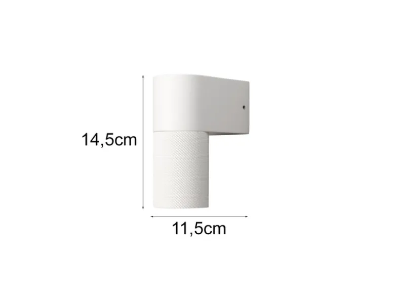 Downlight Außenwandleuchte TEMI Aluminium Weiß, Höhe 14,5cm