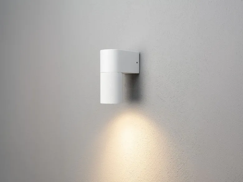Downlight Außenwandleuchte TEMI Aluminium Weiß, Höhe 14,5cm