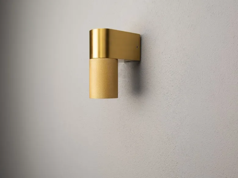 Downlight Außenwandleuchte TEMI Aluminium Gold, Höhe 14,5cm