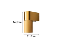Downlight LED Außenwandleuchte Aluminium Gold Höhe 14,5cm