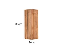 Dreieckige Wandleuchte KARUNI mit Naturholz, Höhe 30cm