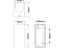 Eckige Außenwandleuchte ROYA Up and Down aus Aluminium Rostoptik, Höhe 15cm