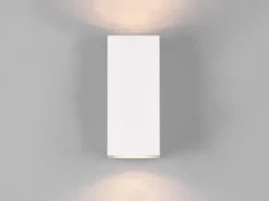 Eckige Außenwandleuchte ROYA Up and Down aus Aluminium Weiß, Höhe 15cm