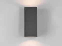 Eckige Außenwandleuchte Up and Down Anthrazit mit GU10 LED, Höhe 15cm