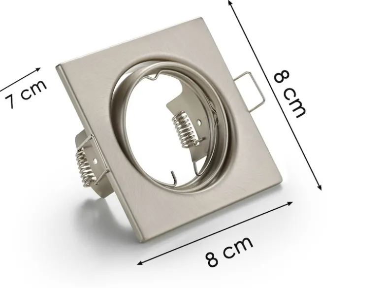 Eckige Einbaustrahler Decke im 4er Set schwenkbar Silber matt GU10