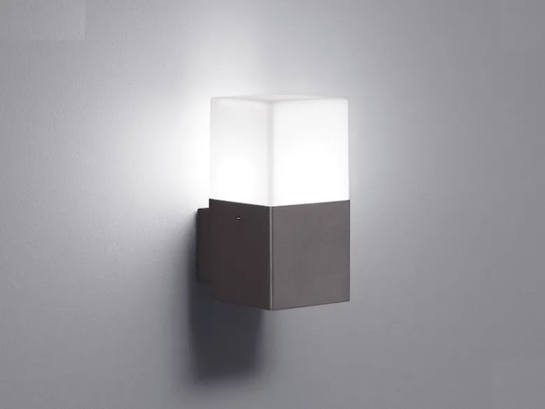 Eckige LED Außenwandlampe HUDSON Anthrazit IP44 - Außenbeleuchtung für Haus