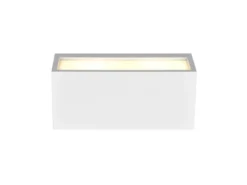 Eckige LED Up & Downlight Außenwandleuchte Weiß, Breite 25cm