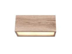 Eckige LED Up & Downlight Außenwandleuchte Holzoptik, Breite 25cm