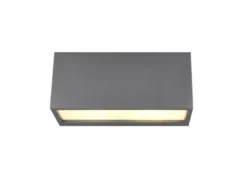 Eckige LED Up & Downlight Außenwandleuchte Anthrazit, Breite 25cm