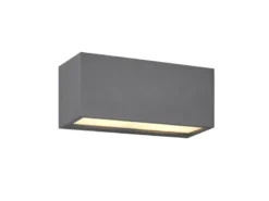 Eckige LED Up & Downlight Außenwandleuchte Anthrazit, Breite 25cm