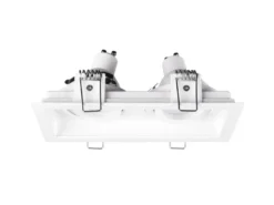 Eckiger 2-flammiger Deckeneinbaustrahler KENAI Weiß, schwenkbar 17,2 x 9,2cm