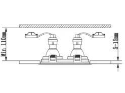 Eckiger 2-flammiger LED Deckeneinbaustrahler Schwarz, schwenkbar 17,2 x 9,2cm
