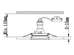 Eckiger LED Deckeneinbaustrahler Weiß matt, schwenkbar 9,2 x 9,2cm