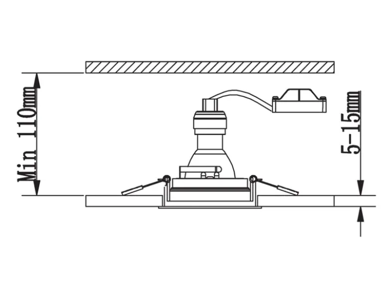 Eckiger LED Deckeneinbaustrahler Weiß matt, schwenkbar 9,2 x 9,2cm