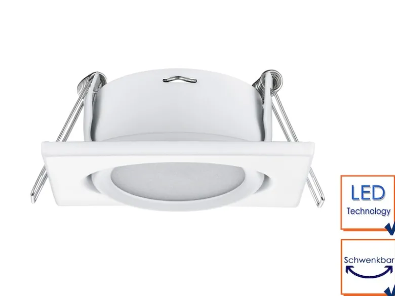 Eckiger LED Einbaustrahler RILA Decke 3er Set Spot schwenkbar Weiß matt 5 Watt