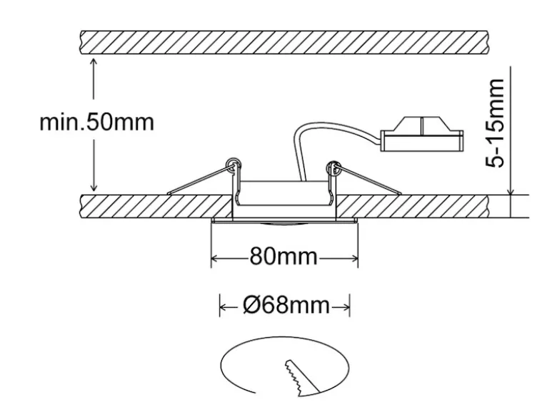 Eckiger LED Einbaustrahler RILA schwenkbar Nickel matt 5 Watt