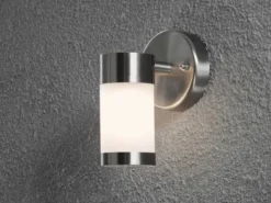 Edelstahl Außenwandleuchte MODENA mit Opalglas, Höhe 16cm
