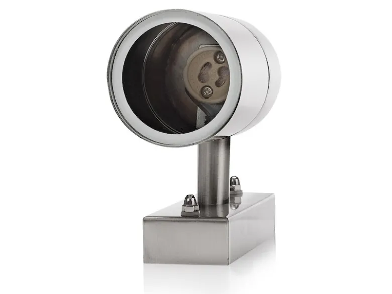 Edelstahl LED Außenwandleuchte Downlight, GU10, IP44, Fassadenbeleuchtung