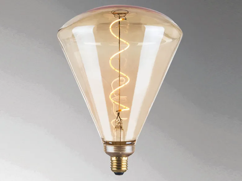E27 Filament LED Diamant Ø19cm Bernstein - 4 Watt, 220 Lumen - Deko Glühbirne