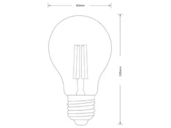 E27 Filament LED 2Stk. á 4 Watt, 470 Lumen, 3000 K Warmweiß, Ø6cm- nicht dimmbar