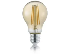 E27 Filament LED, 4 Watt, 470 Lumen, 3000 K warmweiß, Ø6cm- nicht dimmbar, amber