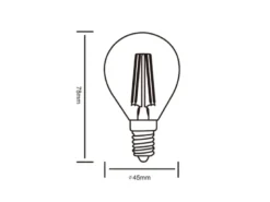 E14 Filament LED, 2 Watt, 225 Lumen, warmweiß, Ø4,5cm, nicht dimmbar