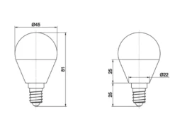 E14 LED - 5 Watt, 470 Lumen, 3000 Kelvin warmweiß, Ø4,5cm - extern dimmbar