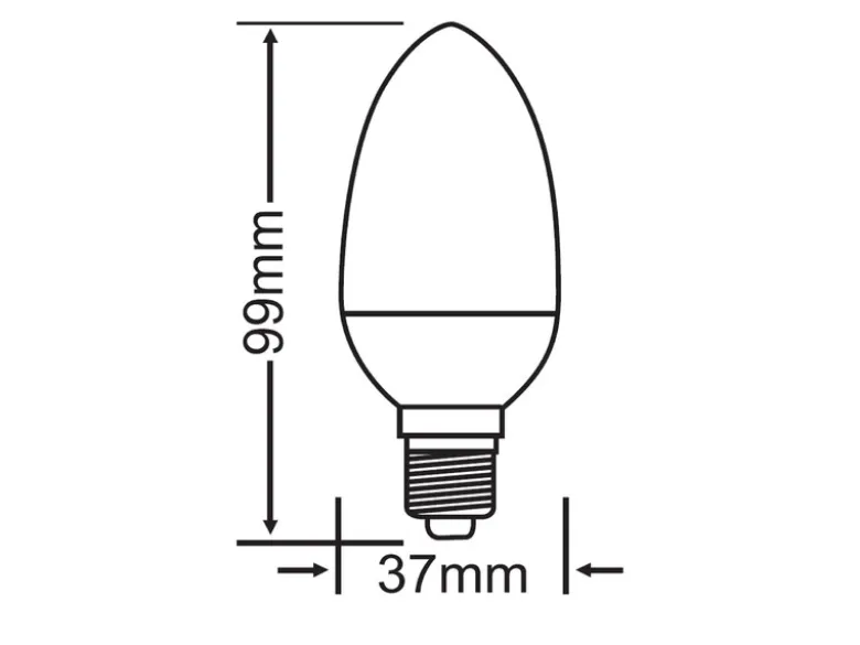 E14 LED - 5 Watt, 400 Lumen, 3000 Kelvin warmweiß, Ø3,7cm - nicht dimmbar