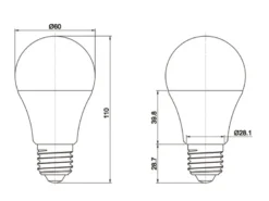 E27 LED - 7 Watt, 560 Lumen, 3000 Kelvin warmweiß, Ø6cm - extern dimmbar