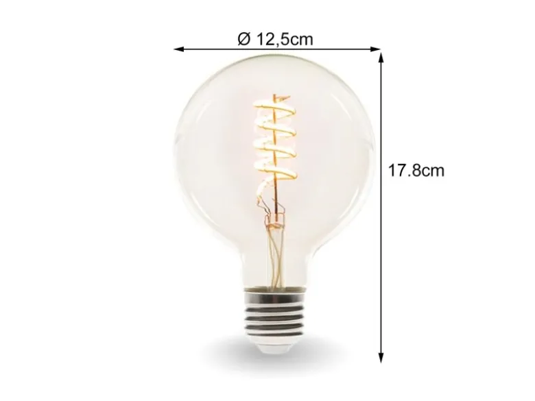 E27 LED WIFI, 6,5 Watt 555 Lumen, 2200-2700 Kelvin, Ø12,5cm, per App steuerbar