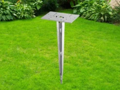 Erdspieß aus Metall in Nickel matt für Garten Außenleuchten / Pollerleuchten