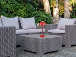 2er SET Akku LED Tischlampen kabellos für Innen & Außen, Rot - 30cm klein