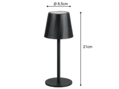 2er SET Akku LED Tischlampen kabellos für Innen & Außen, Schwarz - 21cm klein