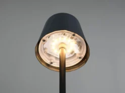 2er SET Akku LED Tischlampen kabellos für Innen & Außen, Schwarz - 21cm klein