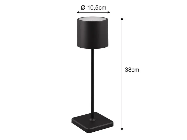 2er SET Akku LED Tischlampen kabellos für Innen & Außen, Schwarz - H: 38cm