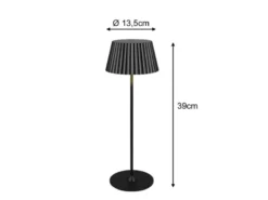 2er SET Akku LED Tischlampen kabellos für Innen & Außen, Schwarz - Höhe 39cm