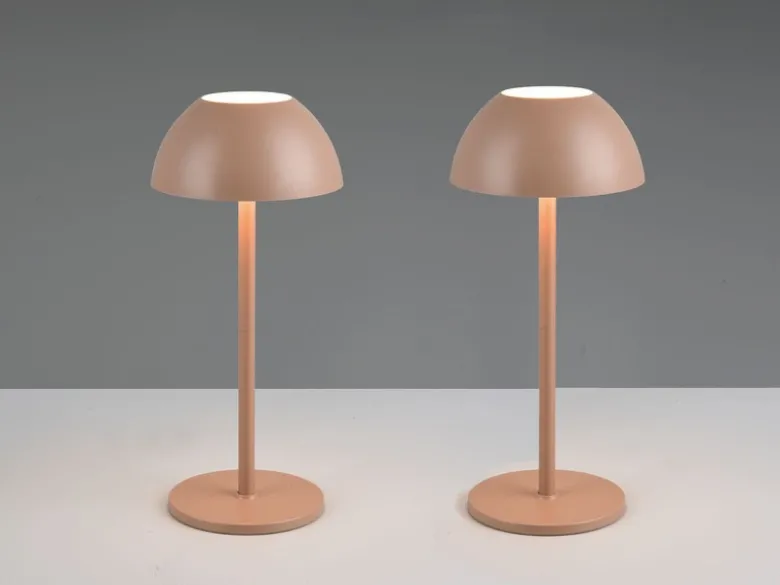 2er SET Akku LED Tischlampen kabellos für Innen & Außen, Coffee - 30cm klein