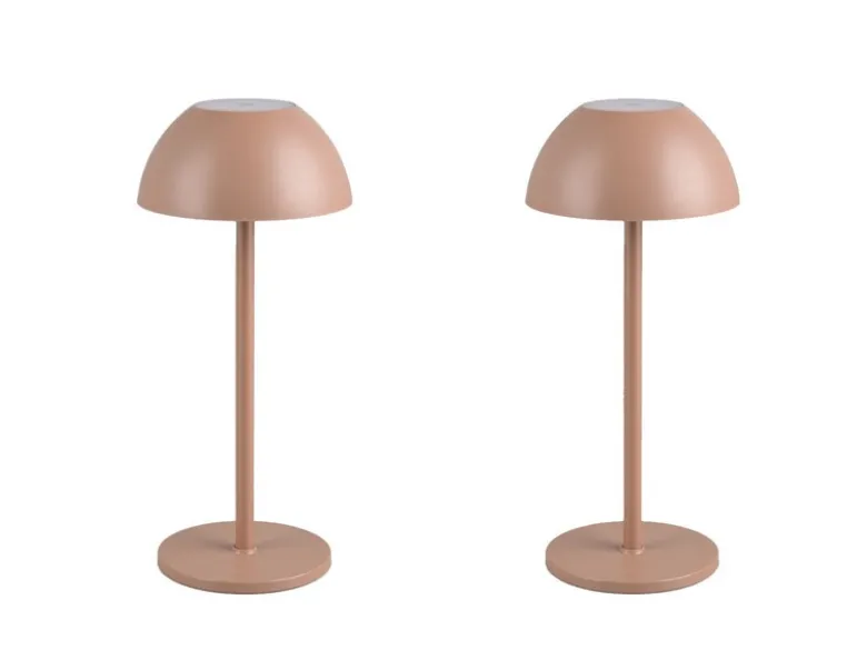 2er SET Akku LED Tischlampen kabellos für Innen & Außen, Coffee - 30cm klein