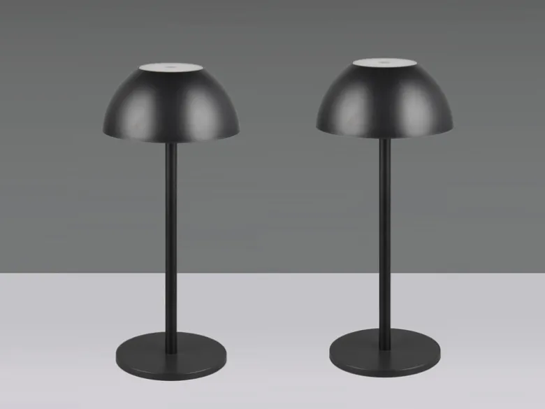 2er SET Akku LED Tischlampen kabellos für Innen & Außen, Schwarz - 30cm klein