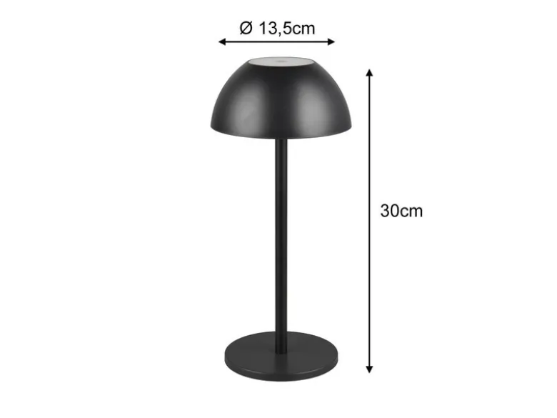 2er SET Akku LED Tischlampen kabellos für Innen & Außen, Schwarz - 30cm klein
