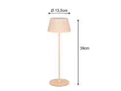 2er SET Akku LED Tischlampen kabellos für Innen & Außen, Beige - Höhe 39cm