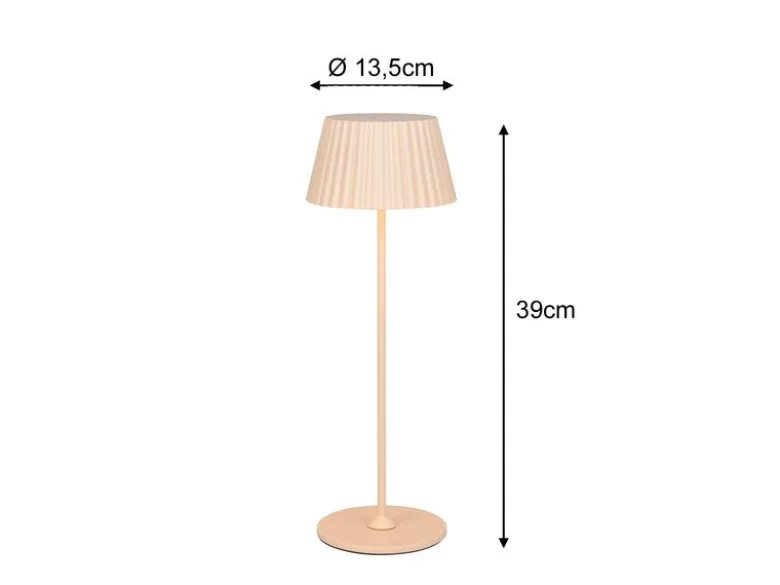 2er SET Akku LED Tischlampen kabellos für Innen & Außen, Beige - Höhe 39cm